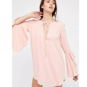 Free People  Womens Small Georgine Mini Dress Gossamer Pink